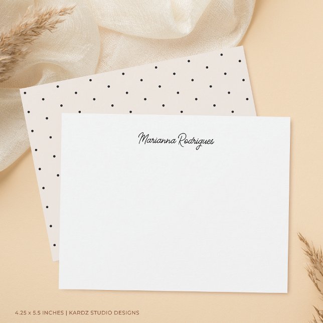 Elegant Chic Monogrammed Card (Front and back are shown at a 4.25 x 5.5 inch size. Add name, choose size, paper, + corner style.)