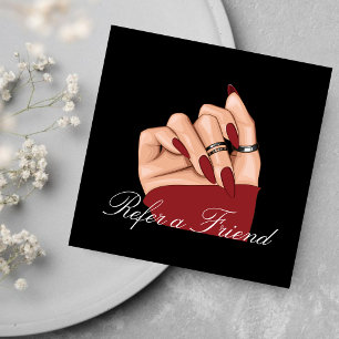 Elegant Chic Nail Artist Promotional Referral Card