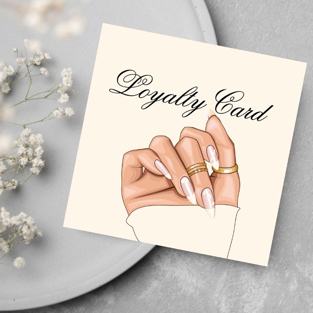 Elegant Chic Nail Salon Manicurist Loyalty Card  (Creator Uploaded)