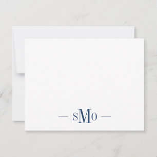 Elegant Chic Navy Blue Monogram 3 Initials Card