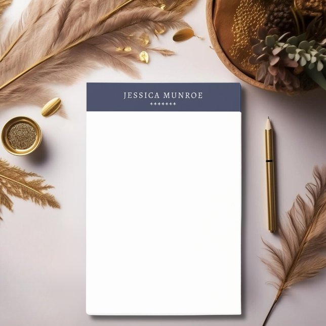 Elegant Chic Navy Blue Personalised  Post-it Notes (Creator Uploaded)