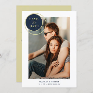 Elegant Chic Navy Gold Photo Sophisticated Wedding