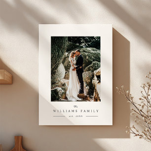 Elegant Chic Newlyweds Wedding Photo Modern Canvas Print