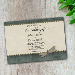 Elegant Chic Ornate Art Deco Modern Framed Wedding Invitation