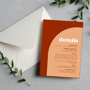 Elegant Chic Peach Terracotta Arch Boho Wedding Enclosure Card