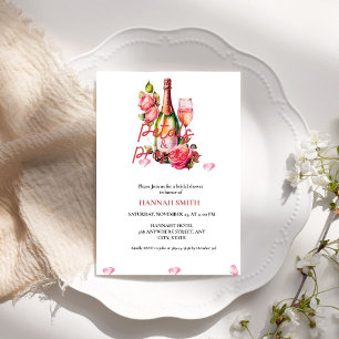 Elegant & Chic Petals and Prosecco Bridal Shower Invitation