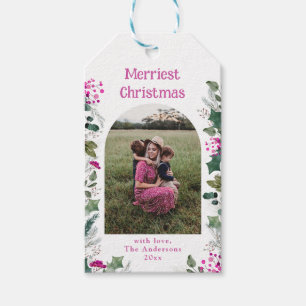 Elegant Chic Photo Merriest Christmas Gift Tags