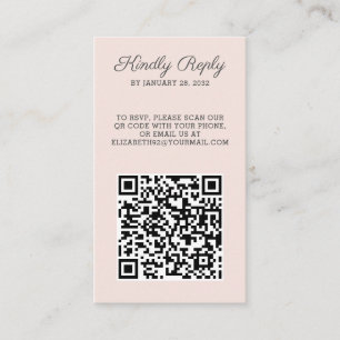 Elegant chic photo QR Code online RSVP  Enclosure Card