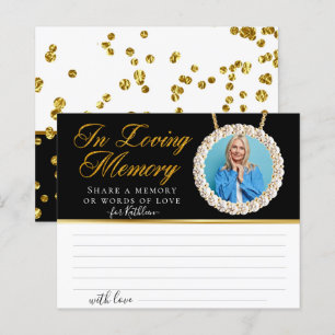 Elegant Chic Photo Share a Memory Funeral Card