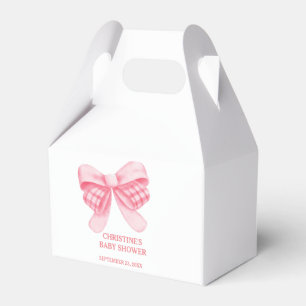 Elegant & Chic Pink Bow Girl Baby Shower Favour Box