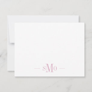 Elegant Chic Pink Monogram 3 Initials Card