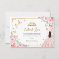 Elegant Chic Pink Roses Gold Quinceanera