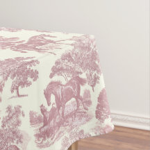 Elegant Chic Pink Rustic Horses Toile