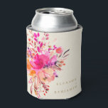 Elegant Chic Pink Watercolor Floral Wedding Custom Can Cooler<br><div class="desc">Personalised Modern Chic Pink Watercolor Floral Elegant Wedding Custom Can Cooler</div>