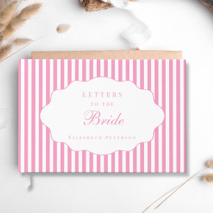 Elegant Chic Preppy Pink Letters To The Bride  Guest Book