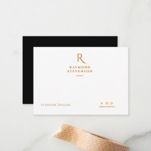 Elegant Chic Professional Gold Monogrammed Card