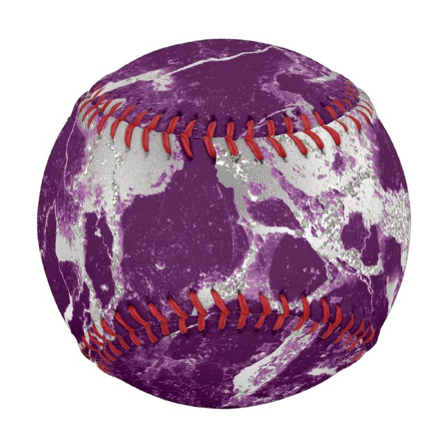 Elegant Chic Purple Violet Abstract Pattern Baseball (Front)