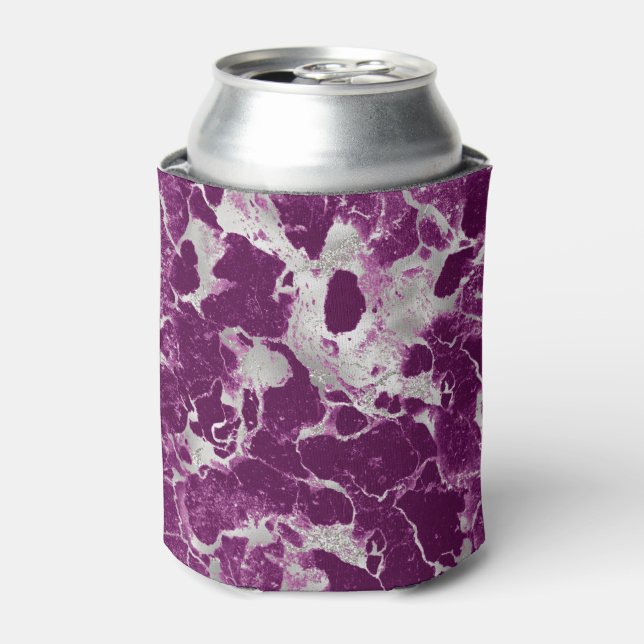 Elegant Chic Purple Violet Abstract Pattern Can Cooler (Can Front)