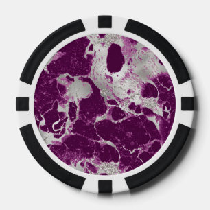 Elegant Chic Purple Violet Abstract Pattern Poker Chips