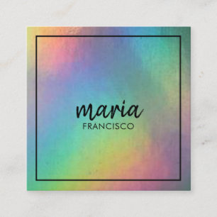 Elegant chic rainbow modern square minimalist  business card