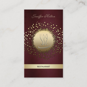 Elegant chic restaurant/ catering confetti vintage business card