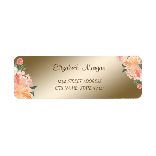 Elegant Chic Romantic, Flowers  Address Label (Front)