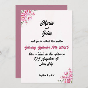Elegant Chic Romantic Minimalist Classic Blush Invitation