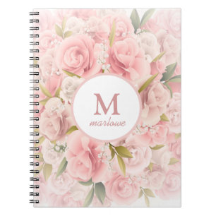 elegant chic romantic rose floral  notebook