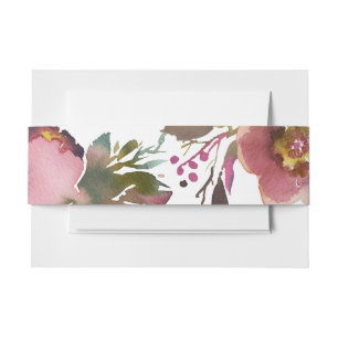 Elegant Chic Romantic Rose Wedding Invitation Belly Band