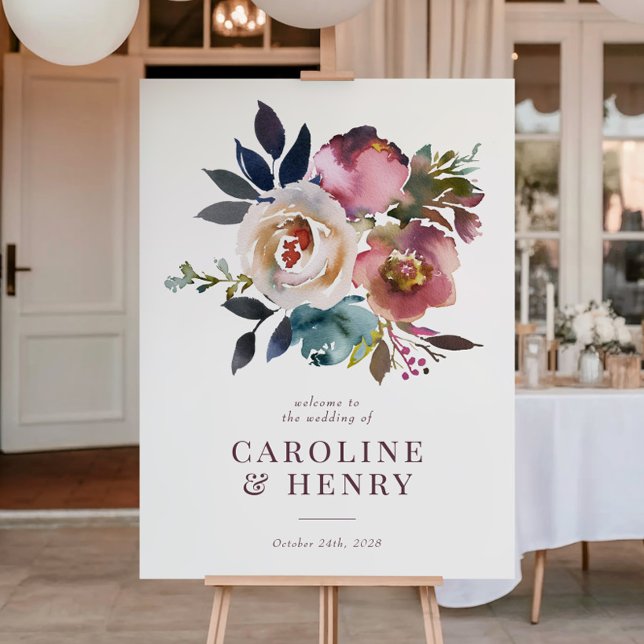 Elegant Chic Romantic Rose Wedding Sign (Creator Uploaded)