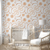Elegant Chic Rose Gold Floral Damask Pattern Light