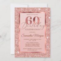 Elegant chic rose gold glitter foil 60th birthday