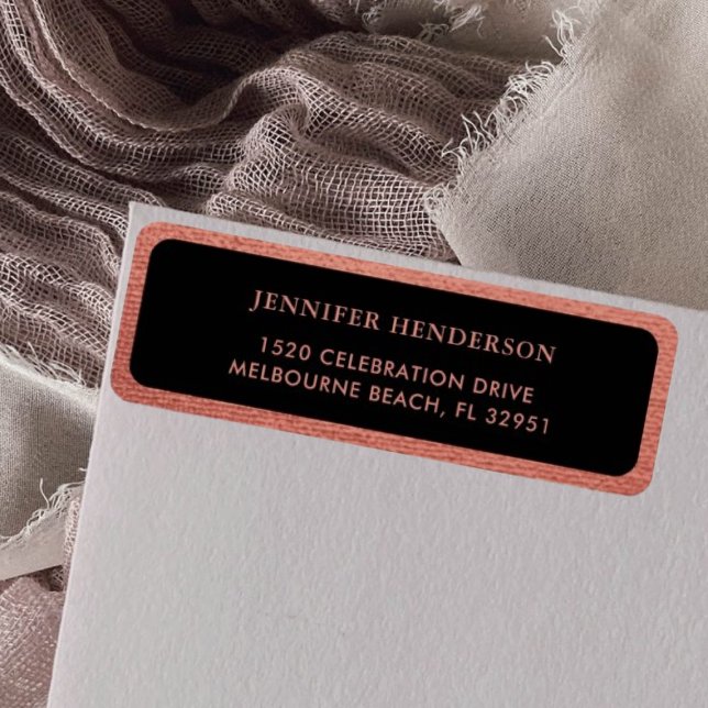 Elegant Chic Rose Gold Pink Return Address  (Creator Uploaded)