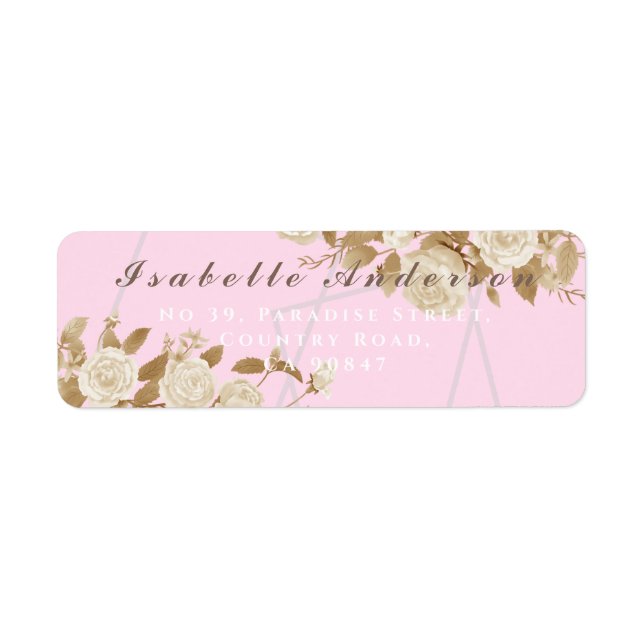 Elegant Chic Rose Pink Return Address Label (Front)