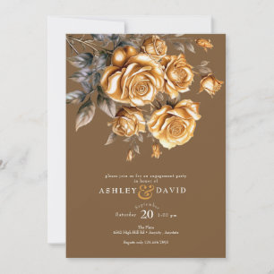 Elegant Chic Rose   Romantic Engagement Party Invitation
