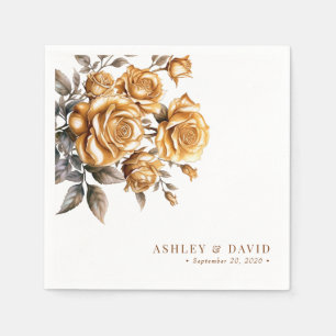 Elegant Chic Rose Romantic Engagement Party Napkin