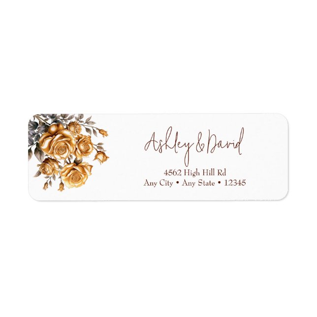 Elegant Chic Rose | Romantic Return Address (Front)