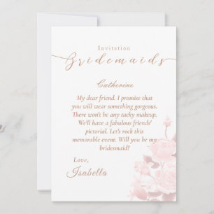 Elegant Chic Rose Wedding Bridemaids Invitation
