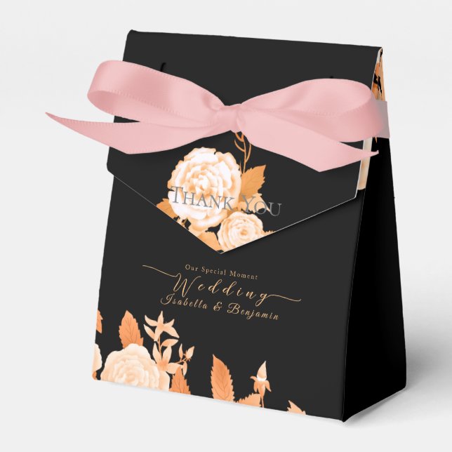 Elegant Chic Rose Wedding Favour Box (Front Side)