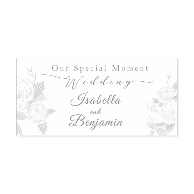 Elegant Chic Rose Wedding Self-inking Stamp (Design)