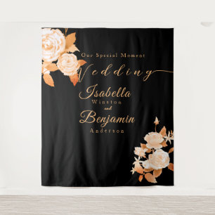 Elegant Chic Rose Wedding Tapestry