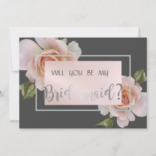 Elegant Chic Roses Bridesmaid Card