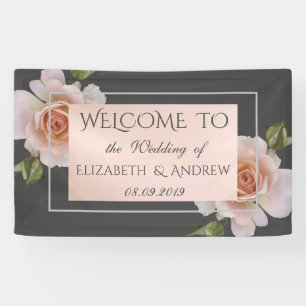 Elegant Chic Roses , Floral Wedding Banner