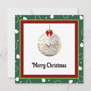Elegant Chic Rustic Colourful Merry Christmas Ball Holiday Card