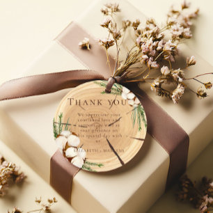 Elegant & Chic Rustic Wedding Wooden Thank You Favour Tags