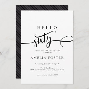 Elegant Chic Script 60th Birthday Invitation