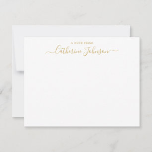 Elegant Chic Script Calligraphy A Note From Gold Card