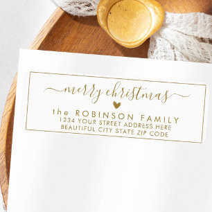 Elegant Chic Script Christmas Return Address Label