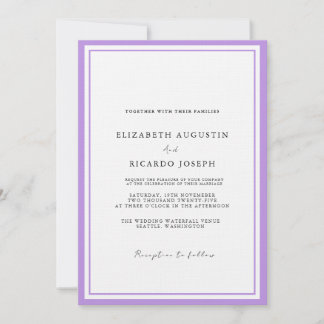 Elegant & Chic Script Lavender Wedding Invitation