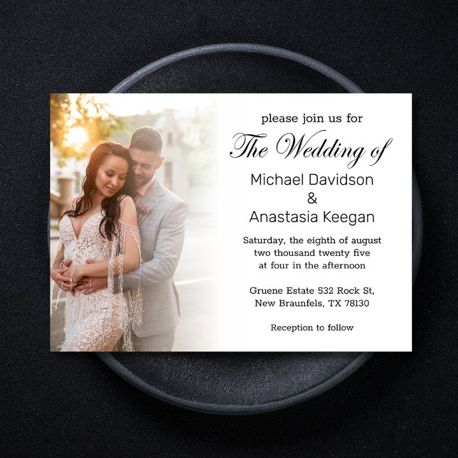 elegant chic script wedding day photo invitation (Creator Uploaded)